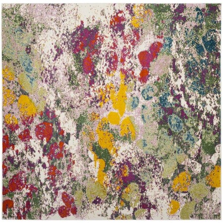 Safavieh Watercolor Power Loomed Square Area Rug Light Green & Rose - 6 ft. 7 in. x 6 ft. 7 in. WTC696E-7SQ